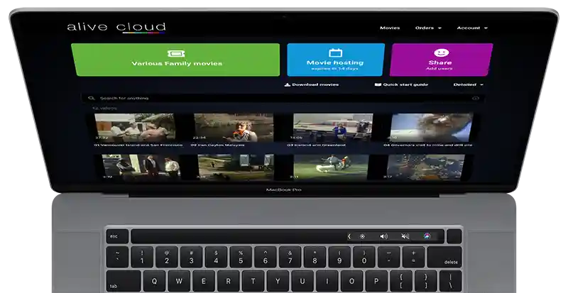 Alive Cloud running on a MacBook Pro