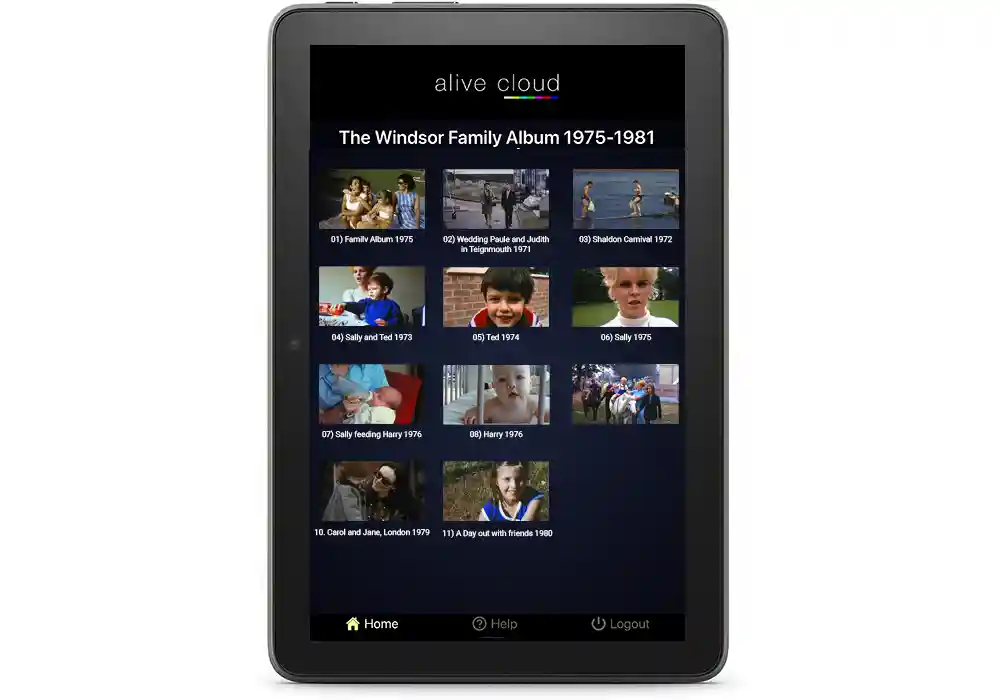Alive Cloud running on Amazon Fire Tablet