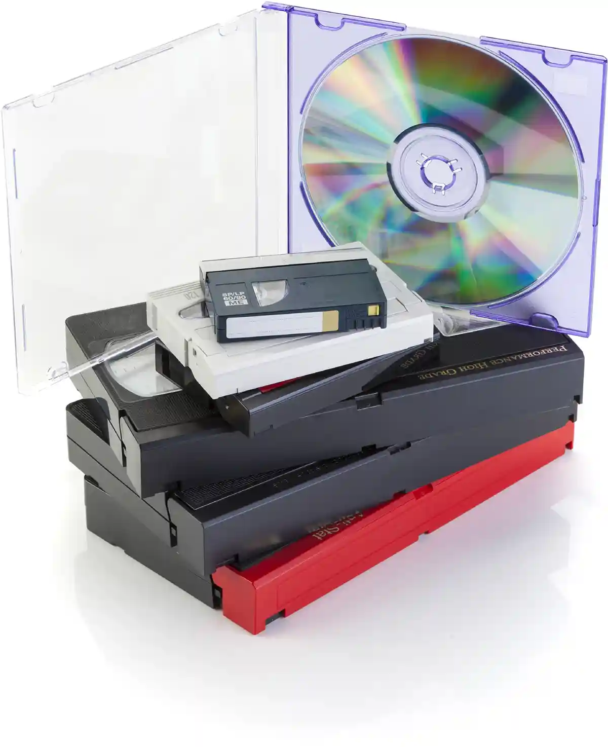 video tapes, camcorder tapes and a dvd