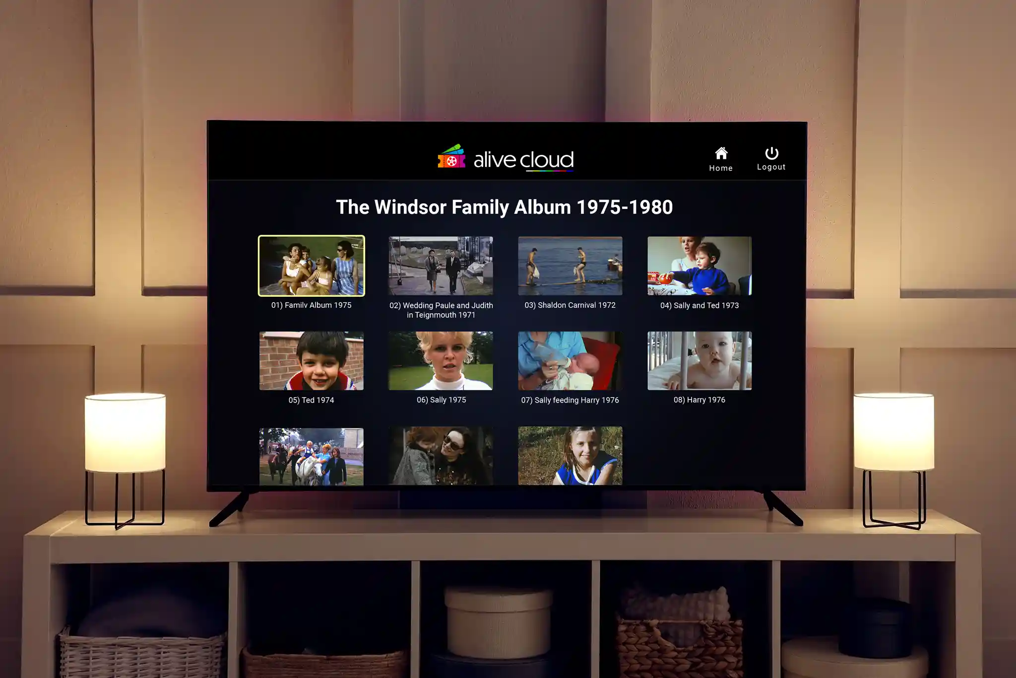 Tv in Room running Alive Cloud