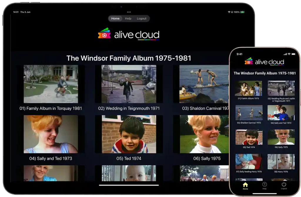 Alive Cloud running on iPad and iPhone - Main screen